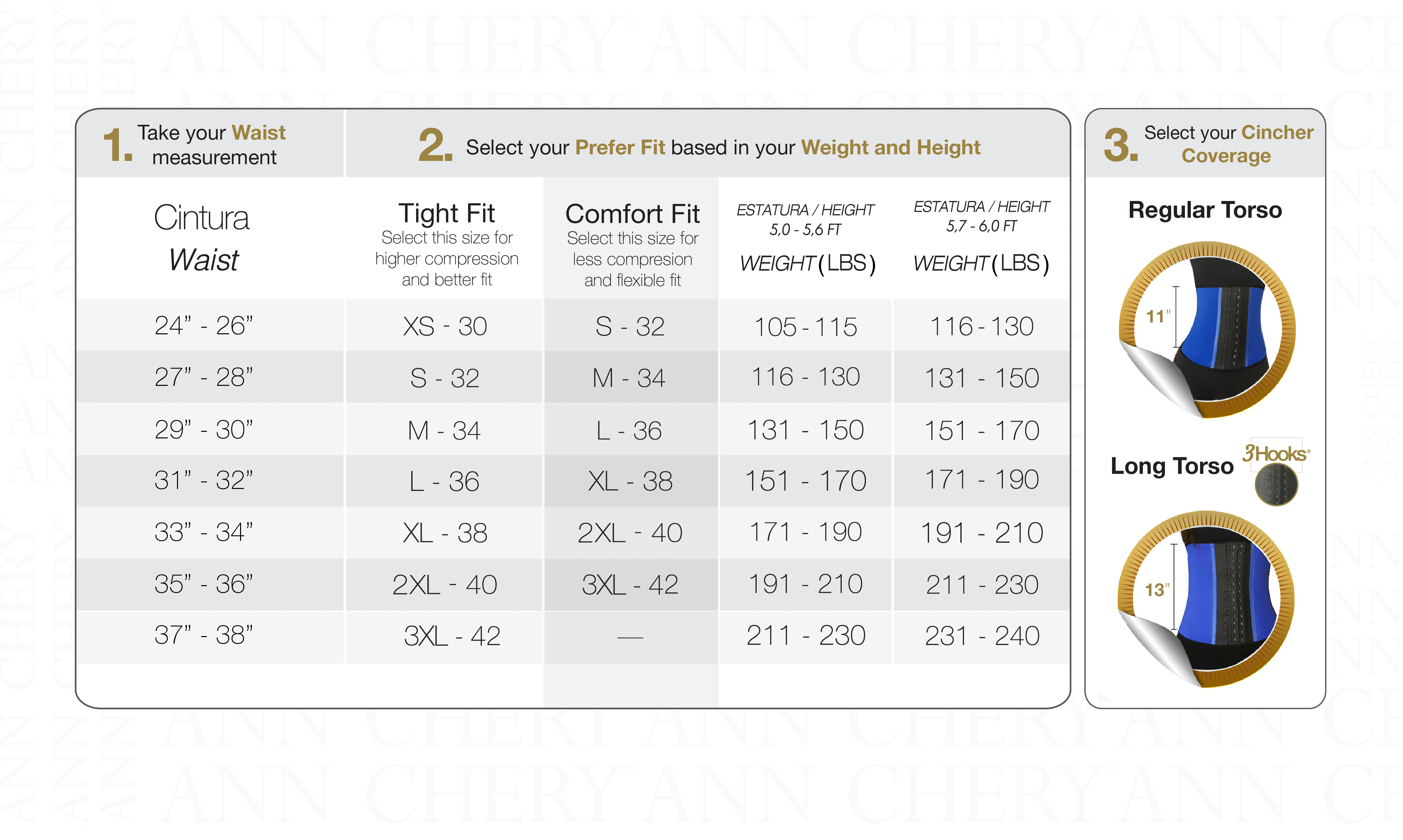 Ann Chery Waist Trainer Size Chart | vlr.eng.br
